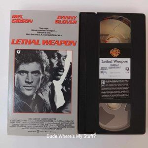 LETHAL WEAPON - MEL GIBSON-DANNY GLOVER- 1987 VHS - TESTED & PLAYS ~USE TRACKING